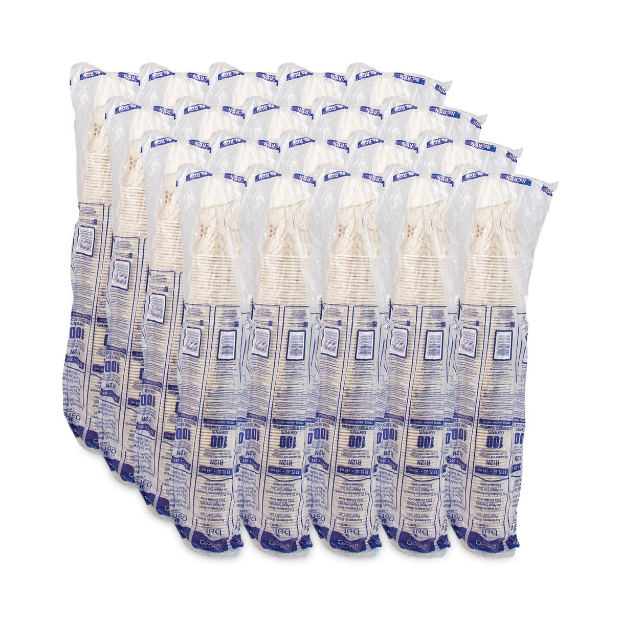 Dart Symphony Treated-Paper Cold Cups, 12 oz, White/Beige/Red, 100/Bag, 20 Bags/Carton