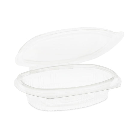 Pactiv Evergreen EarthChoice Recycled PET Hinged Container, 8 oz, 4.92 x 5.87 x 1.32, Clear, Plastic, 200/Carton