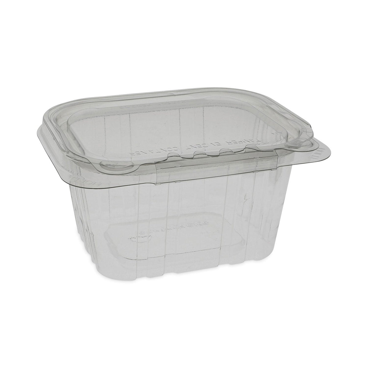 Pactiv Evergreen EarthChoice Tamper Evident Recycled Hinged Lid Deli Container, 16 oz, 5.38 x 4.5 x 2.63, Clear, Plastic, 304/Carton