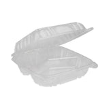 Pactiv Evergreen SENSATION SmartLock Hinged Lid Container, 3-Compartment, 8.24 x 8.34 x 3.05, Clear, Plastic, 200/Carton