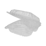 Pactiv Evergreen SENSATION SmartLock Hinged Lid Container, 3-Compartment, 8.24 x 8.34 x 3.05, Clear, Plastic, 200/Carton