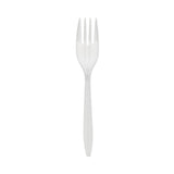 Pactiv Evergreen Fieldware Cutlery, Fork, Mediumweight, White, 1,000/Carton