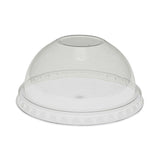 Pactiv Evergreen EarthChoice Strawless RPET Lid, Dome Lid, Fits 9 oz to 20 oz "A" Cups, Clear, 900/Carton