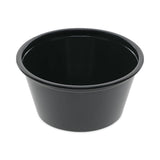 Pactiv Evergreen Plastic Portion Cup, 2 oz, Black, 200/Bag, 12 Bags/Carton