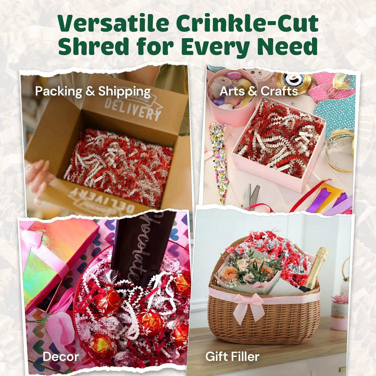 40 LB Candy Cane Crinkle Paper