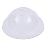 Boardwalk PET Cold Cup Dome Lids, Fits 16 oz to 24 oz Plastic Cups, Clear, 100 Lids/Sleeve, 10 Sleeves/Carton