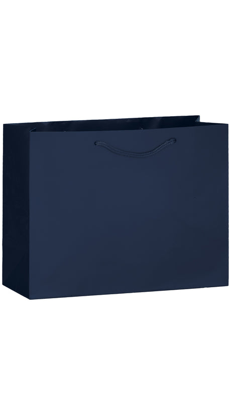 Navy Gloss Laminated Euro Tote Bags - 13 x 5 x 10"