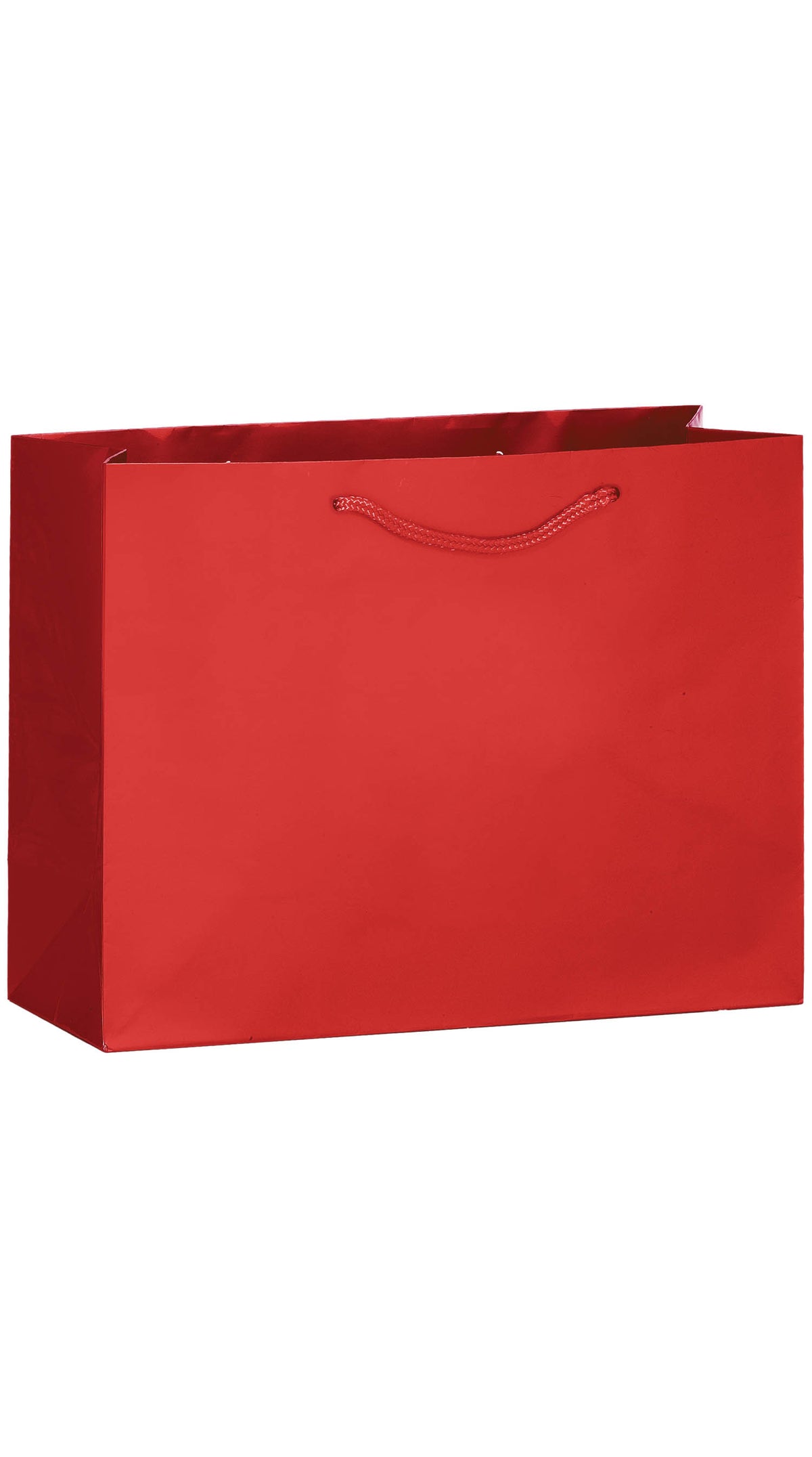 Red Gloss Laminated Euro Tote Bags - 13 x 5 x 10"