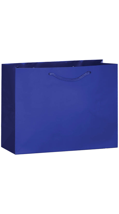 Royal Blue Gloss Laminated Euro Tote Bags - 13 x 5 x 10"
