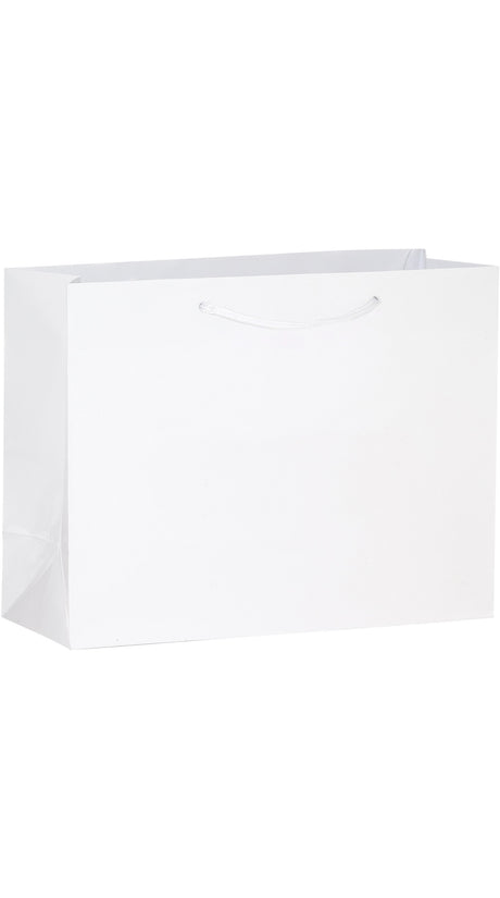 White Gloss Laminated Euro Tote Bags - 13 x 5 x 10"