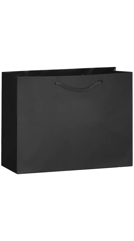 Black Gloss Laminated Euro Tote Bags - 13 x 5 x 10"