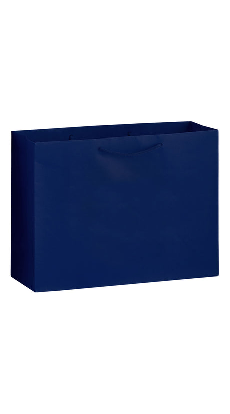Navy Gloss Laminated Euro Tote Bags - 16 x 6 x 12"