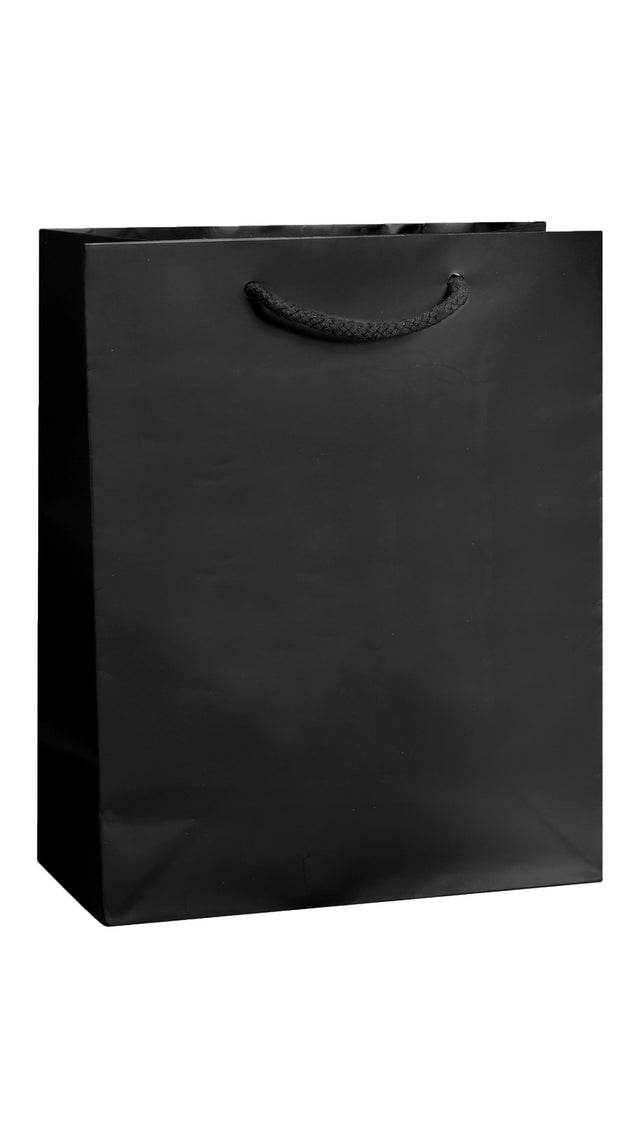 Black Gloss Laminated Euro Tote Bags - 8 x 4 x 10"