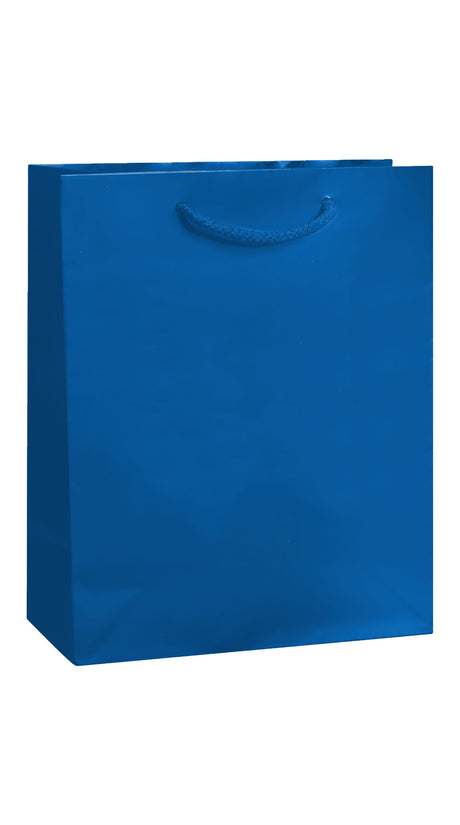 Royal Blue Gloss Laminated Euro Tote Bags - 8 x 4 x 10"