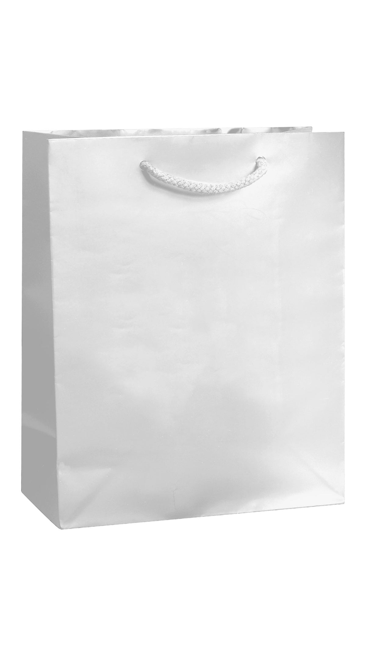 White Gloss Laminated Euro Tote Bags - 8 x 4 x 10"