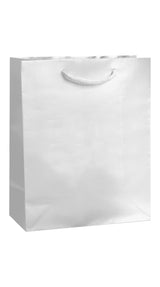 White Gloss Laminated Euro Tote Bags - 8 x 4 x 10"