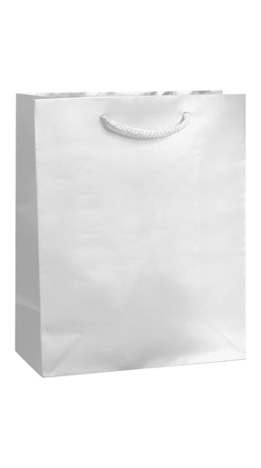 White Gloss Laminated Euro Tote Bags - 8 x 4 x 10"