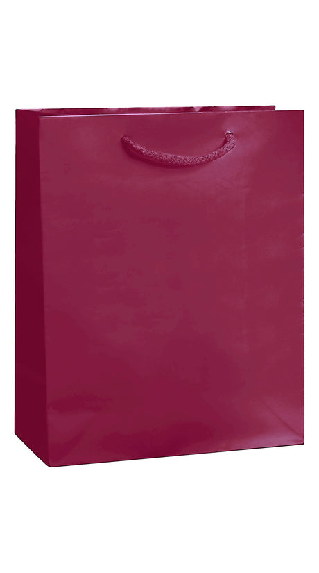 Burgundy Gloss Laminated Euro Tote Bags - 8 x 4 x 10"
