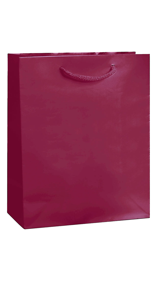 Burgundy Gloss Laminated Euro Tote Bags - 8 x 4 x 10"