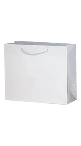 White Gloss Laminated Euro Tote Bags - 9 x 3 x 7"