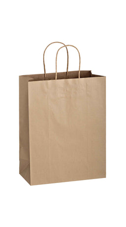 Oatmeal shadow stripe matte shopping bag, 10 x 5 x 13"