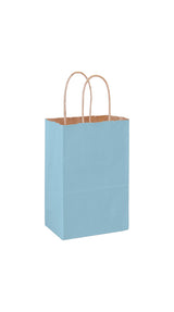Country Blue shadow stripe matte shopping bag, 5-1/4 x 3-1/4 x 8-3/8"