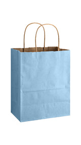 Country Blue shadow stripe matte shopping bag, 8 x 4-3/4 x 10-1/2"