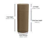2.5 ounce / 70 g Natural Kraft Push-up Cosmetic Container