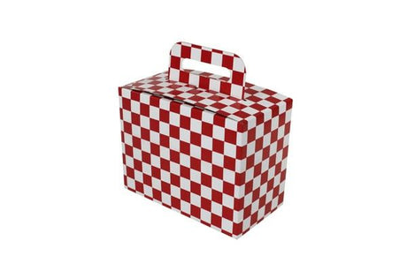 Red Checkerboard - Stackable Meal Box - 8-7/8 x 5 x 6-3/4" (10 lb)