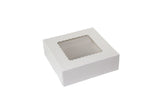 White 4 Corner - Window Bakery Box - 8 x 8 x 2-1/2" (Glued 4 Corner Beers)