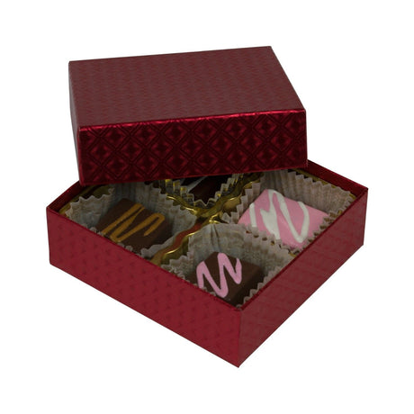 Red Diamond - Rigid Candy Box - Lid & Base - (1/8 lb) 3-1/2 x 3-1/4 x 1-1/8"