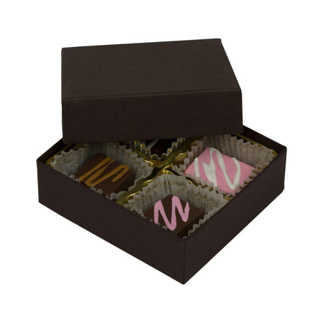 Dark Chocolate - Rigid Candy Box - Lid & Base - (1/8 lb) 3-1/2 x 3-1/4 x 1-1/8"