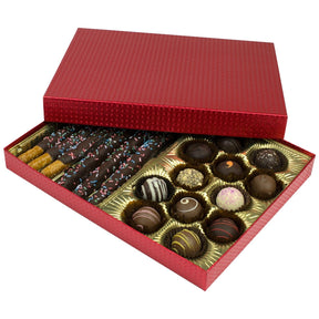 Red Diamond - Rigid Candy Box - Lid & Base - (1 lb) 10-1/2 x 8-1/8 x 1-1/8"