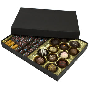 Black Onyx - Rigid Candy Box - Lid & Base - (1 lb) 10-1/2 x 8-1/8 x 1-1/8"