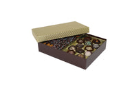 Gold Diamond Lid / Chocolate Base - Rigid Candy Box - Lid & Base - (2 lb) 10-1/2 x 8-1/8 x 2-3/16"