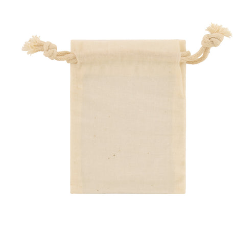Natural Cotton Drawstring Pouches - 3 x 4"