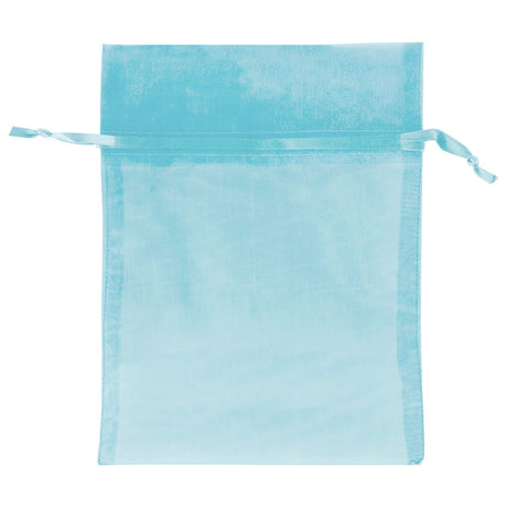 Turquoise - Flat Organza Bag - 5 x 6-1/2"