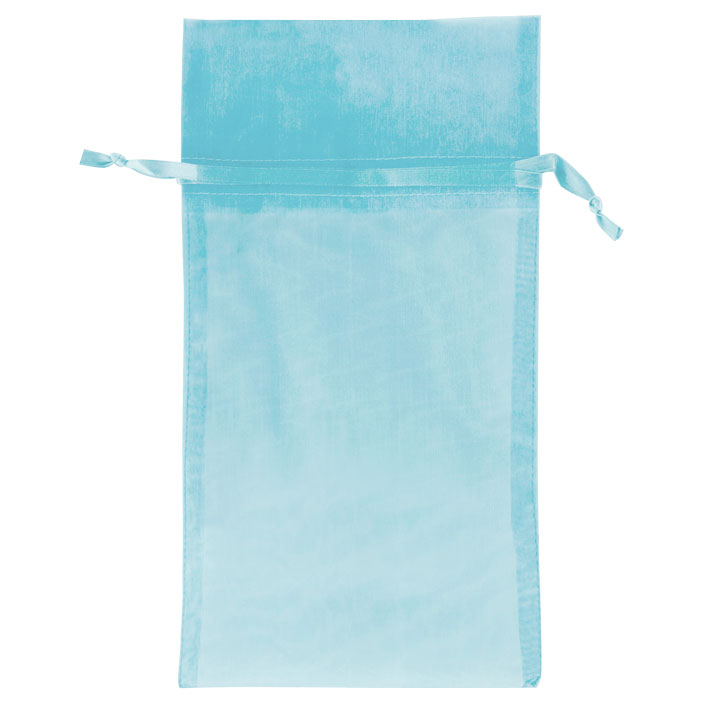 Turquoise - Flat Organza Bag - 6 x 10"