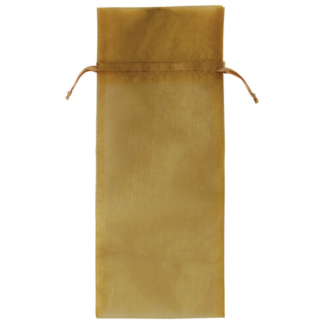 Gold - Flat Organza Wine Bag -  6-1/2 x 15"