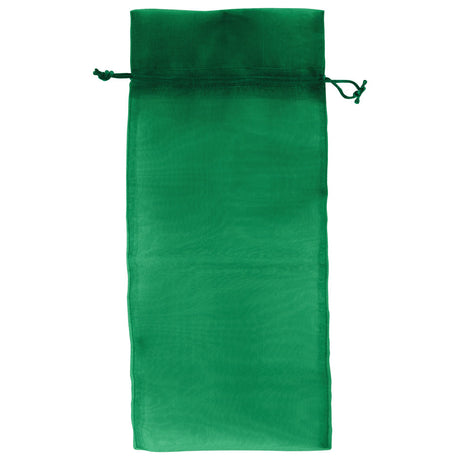 Hunter Green - Flat Organza Wine Bag - 6 x 14"