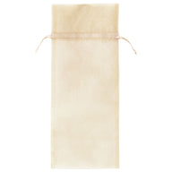 Ivory - Flat Organza Wine Bag -  6-1/2 x 15"