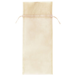 Ivory - Flat Organza Wine Bag -  6-1/2 x 15"
