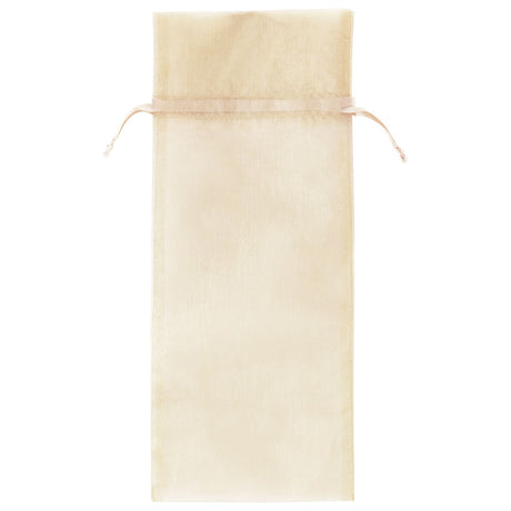 Ivory - Flat Organza Wine Bag -  6-1/2 x 15"
