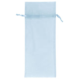 Light Blue - Flat Organza Wine Bag - 6 x 14"