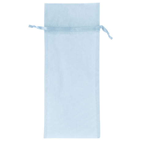 Light Blue - Flat Organza Wine Bag - 6 x 14"