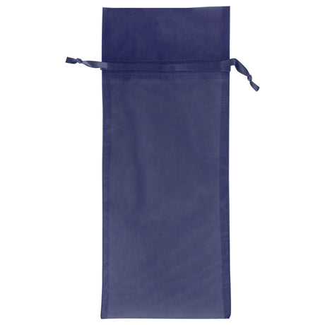 Navy - Flat Organza Wine Bag - 6 x 14"