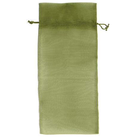 Olive - Flat Organza Wine Bag - 6 x 14"