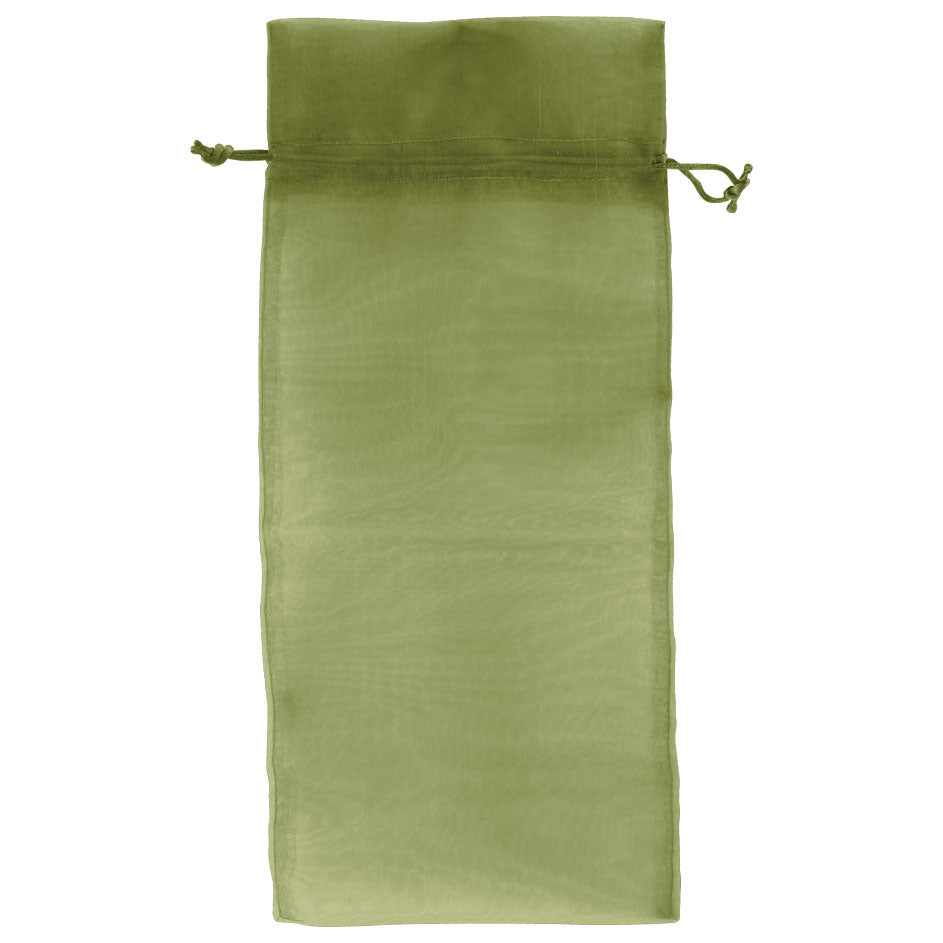 Moss - Flat Organza Wine Bag -  6-1/2 x 15"