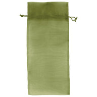 Moss - Flat Organza Wine Bag -  6-1/2 x 15"
