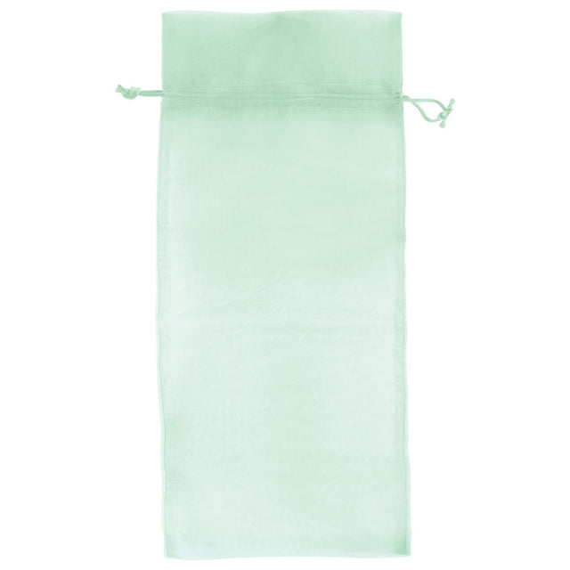 Pastel Green - Flat Organza Wine Bag - 6 x 14"
